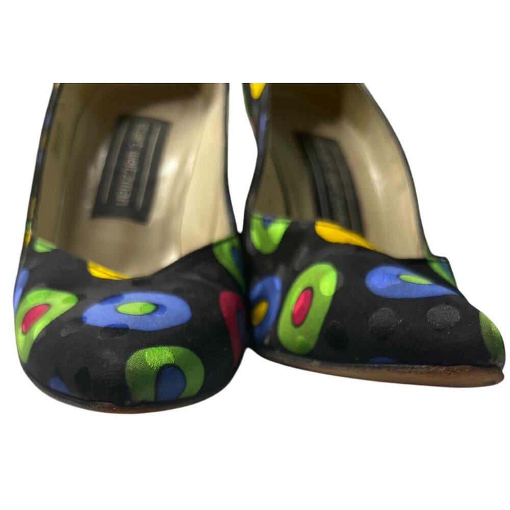 Stuart Weitzman Colorful Polka Dot Printed Silk H… - image 6